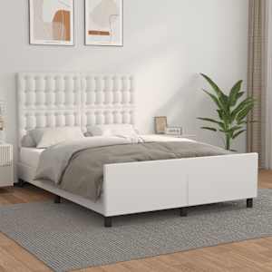 Rám postele s čelem bílý 140x190 cm umělá kůže - obrázek 1