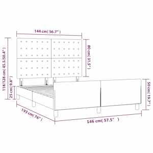 Rám postele s čelem krémový 140x190 cm umělá kůže - obrázek 14