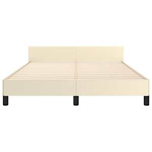 Rám postele s čelem krémový 140x190 cm umělá kůže - obrázek 6