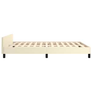 Rám postele s čelem krémový 140x190 cm umělá kůže - obrázek 7
