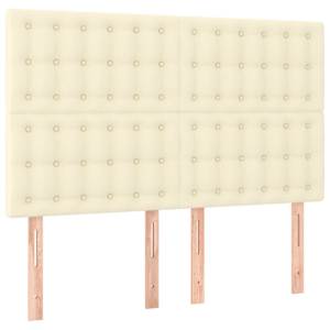 Rám postele s čelem krémový 140x190 cm umělá kůže - obrázek 9