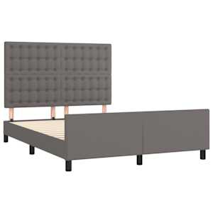 Rám postele s čelem šedý 140x190 cm umělá kůže - obrázek 4