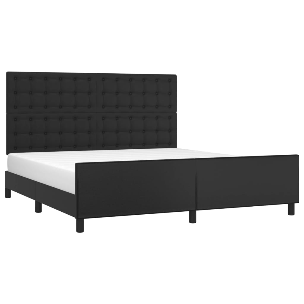 vidaXL Bedframe met hoofdbord kunstleer zwart 160x200 cm afbeelding