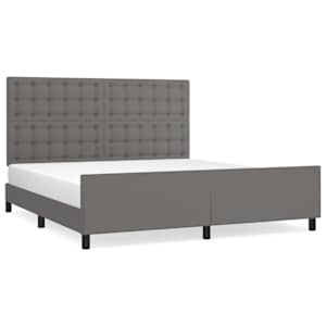 Rám postele s čelem šedý 160x200 cm umělá kůže - obrázek 2