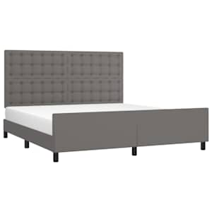 Rám postele s čelem šedý 160x200 cm umělá kůže - obrázek 3