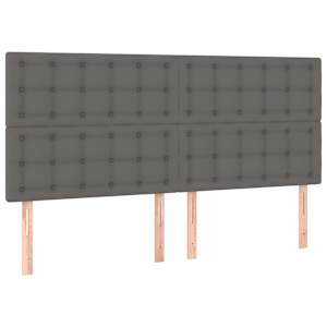 Rám postele s čelem šedý 160x200 cm umělá kůže - obrázek 9