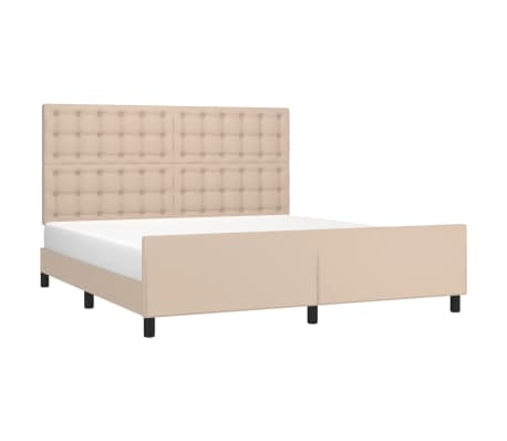 vidaXL Estructura cama sin colchón cuero sintético capuchino 160x200cm