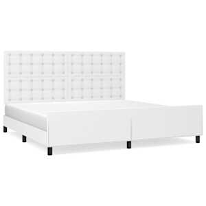 Rám postele s čelem bílý 200x200 cm umělá kůže - obrázek 2