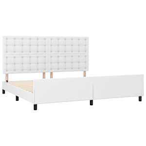 Rám postele s čelem bílý 200x200 cm umělá kůže - obrázek 4