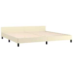 Rám postele s čelem krémový 200x200 cm umělá kůže - obrázek 5