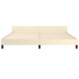 Rám postele s čelem krémový 200x200 cm umělá kůže - obrázek 6