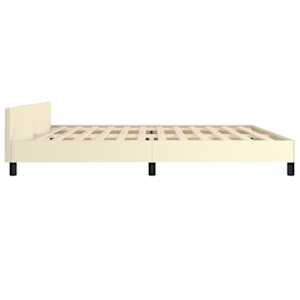 Rám postele s čelem krémový 200x200 cm umělá kůže - obrázek 7