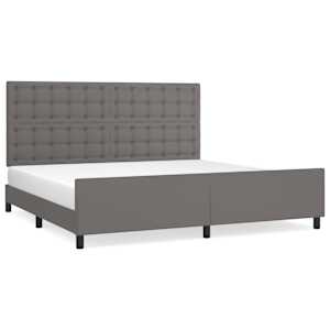 Rám postele s čelem šedý 200x200 cm umělá kůže - obrázek 2