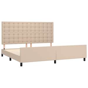 Rám postele s čelem cappuccino 200x200 cm umělá kůže - obrázek 4