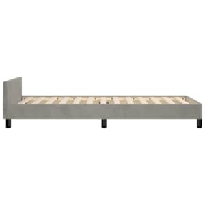 Rám postele bez matrace světle šedá 80 x 200 cm samet - obrázek 7