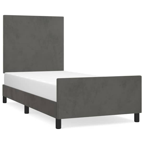 vidaXL voodiraam ilma madratsita, tumehall, 80x200 cm, samet