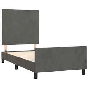 Rám postele bez matrace tmavě šedá 80 x 200 cm samet - obrázek 4