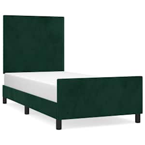 Rám postele bez matrace tmavě zelená 80 x 200 cm samet - obrázek 2