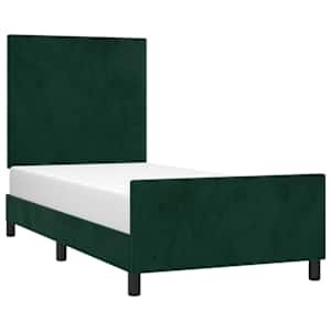 Rám postele bez matrace tmavě zelená 80 x 200 cm samet - obrázek 3