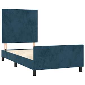 Rám postele bez matrace tmavě modrý 90x190 cm samet - obrázek 4