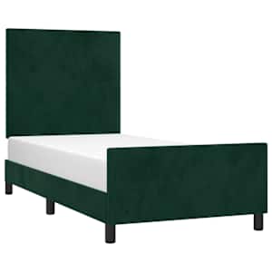 Rám postele bez matrace tmavě zelená 90 x 200 cm samet - obrázek 3