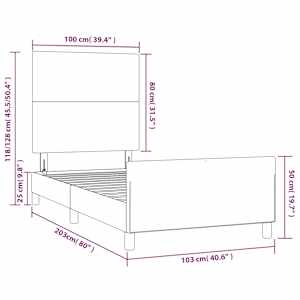 Rám postele bez matrace černý 100 x 200 cm samet - obrázek 14
