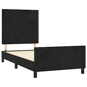 Rám postele bez matrace černý 100 x 200 cm samet - obrázek 4