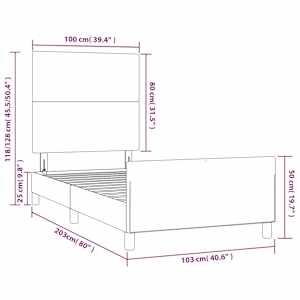 Rám postele bez matrace tmavě zelená 100 x 200 cm samet - obrázek 12