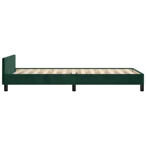 Rám postele bez matrace tmavě zelená 100 x 200 cm samet - obrázek 7