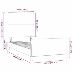 Rám postele bez matrace tmavě modrý 100x200 cm samet - obrázek 14