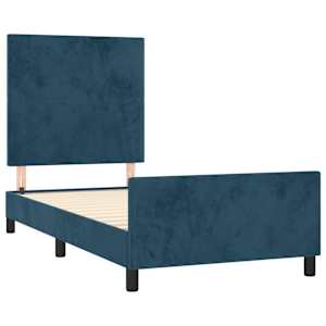 Rám postele bez matrace tmavě modrý 100x200 cm samet - obrázek 4