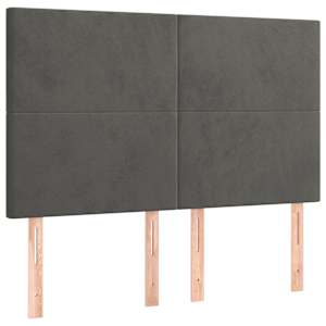 Rám postele bez matrace tmavě šedý 140 x 190 cm samet - obrázek 9