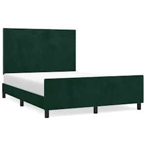 Rám postele bez matrace tmavě zelená 140 x 190 cm samet - obrázek 2