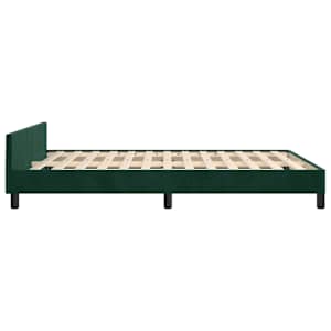 Rám postele bez matrace tmavě zelená 140 x 190 cm samet - obrázek 7