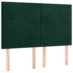 Rám postele bez matrace tmavě zelená 140 x 190 cm samet - obrázek 9