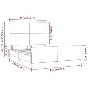 Rám postele bez matrace tmavě modrý 140x190 cm samet - obrázek 14