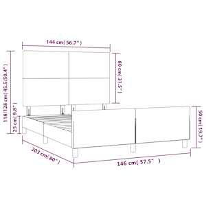 Rám postele bez matrace tmavě šedá 140 x 200 cm samet - obrázek 14