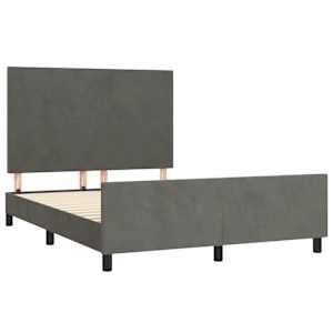 Rám postele bez matrace tmavě šedá 140 x 200 cm samet - obrázek 4