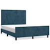 vidaXL Voodiraam ilma Madratsita Tumesinine 140x200 cm samet