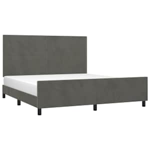 Rám postele bez matrace tmavě šedý 160 x 200 cm samet - obrázek 3