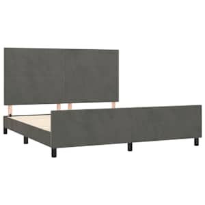 Rám postele bez matrace tmavě šedý 160 x 200 cm samet - obrázek 4
