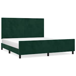 Rám postele bez matrace tmavě zelená 160 x 200 cm samet - obrázek 2