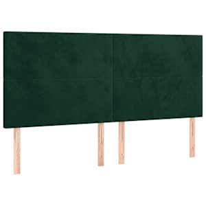 Rám postele bez matrace tmavě zelená 160 x 200 cm samet - obrázek 9