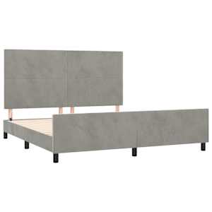 Rám postele s čelem světle šedý 180x200 cm samet - obrázek 4
