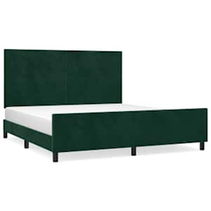 Rám postele s čelem tmavě zelený 180x200 cm samet - obrázek 2