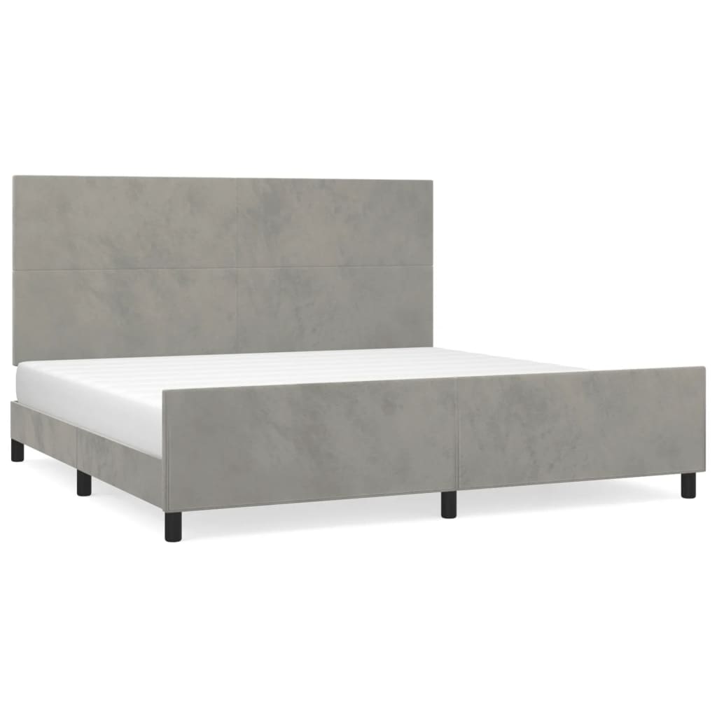 vidaXL Rám postele bez matrace světle šedý 200 x 200 cm samet