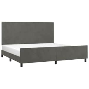 Rám postele bez matrace tmavě šedý 200 x 200 cm samet - obrázek 3