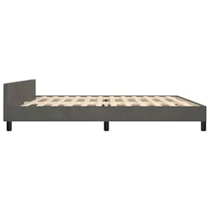Rám postele bez matrace tmavě šedý 200 x 200 cm samet - obrázek 7