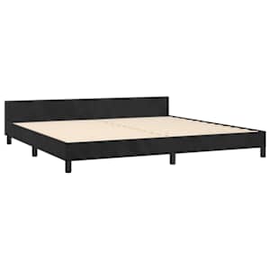 Rám postele bez matrace černý 200 x 200 cm samet - obrázek 5