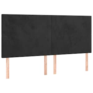 Rám postele bez matrace černý 200 x 200 cm samet - obrázek 9